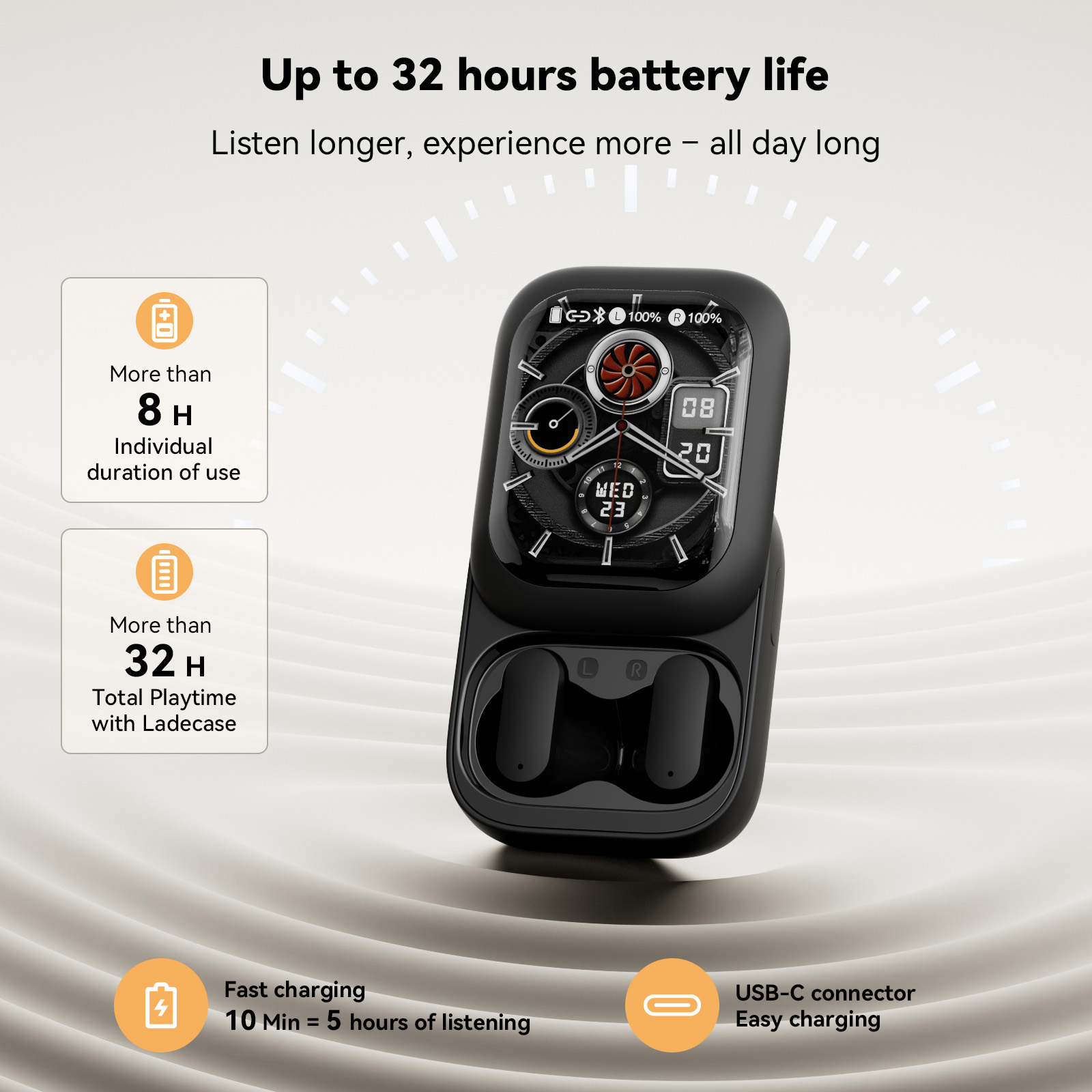 Headphones Wireless - ZNP N04 Bezprzewodowe słuchawki douszne Bluetooth