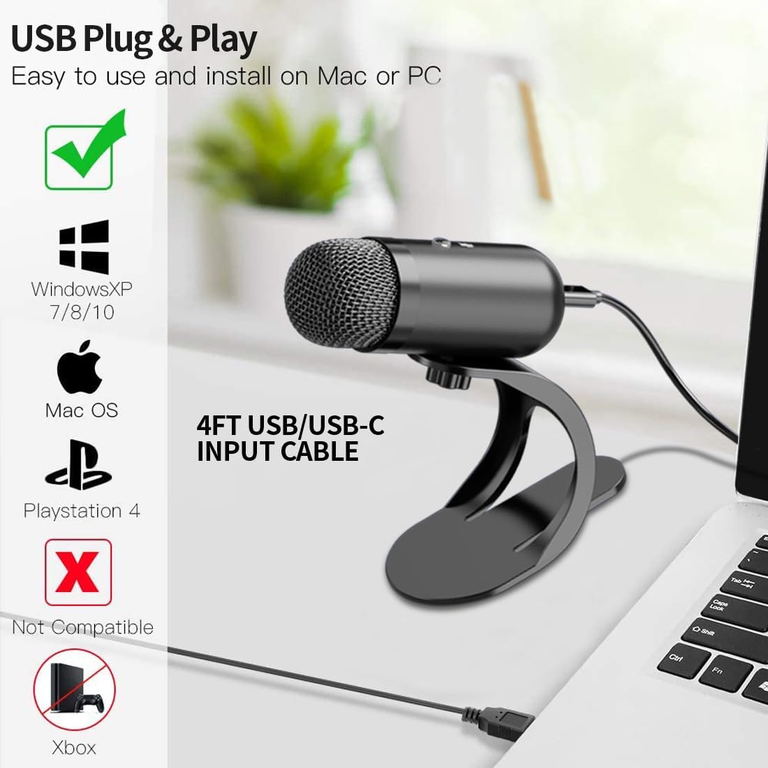 Usb Hub - Profesjonalny mikrofon USB, mikrofon pojemnościowy do